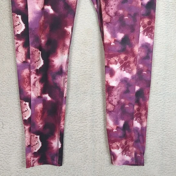 Yogasmoga Women's Pink Watercolor Athletic Yoga Pants Leggings Size L - Picture 2 of 6